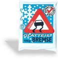 Glatteisbremse aus Kalkstein im Kunststoffbeutel
